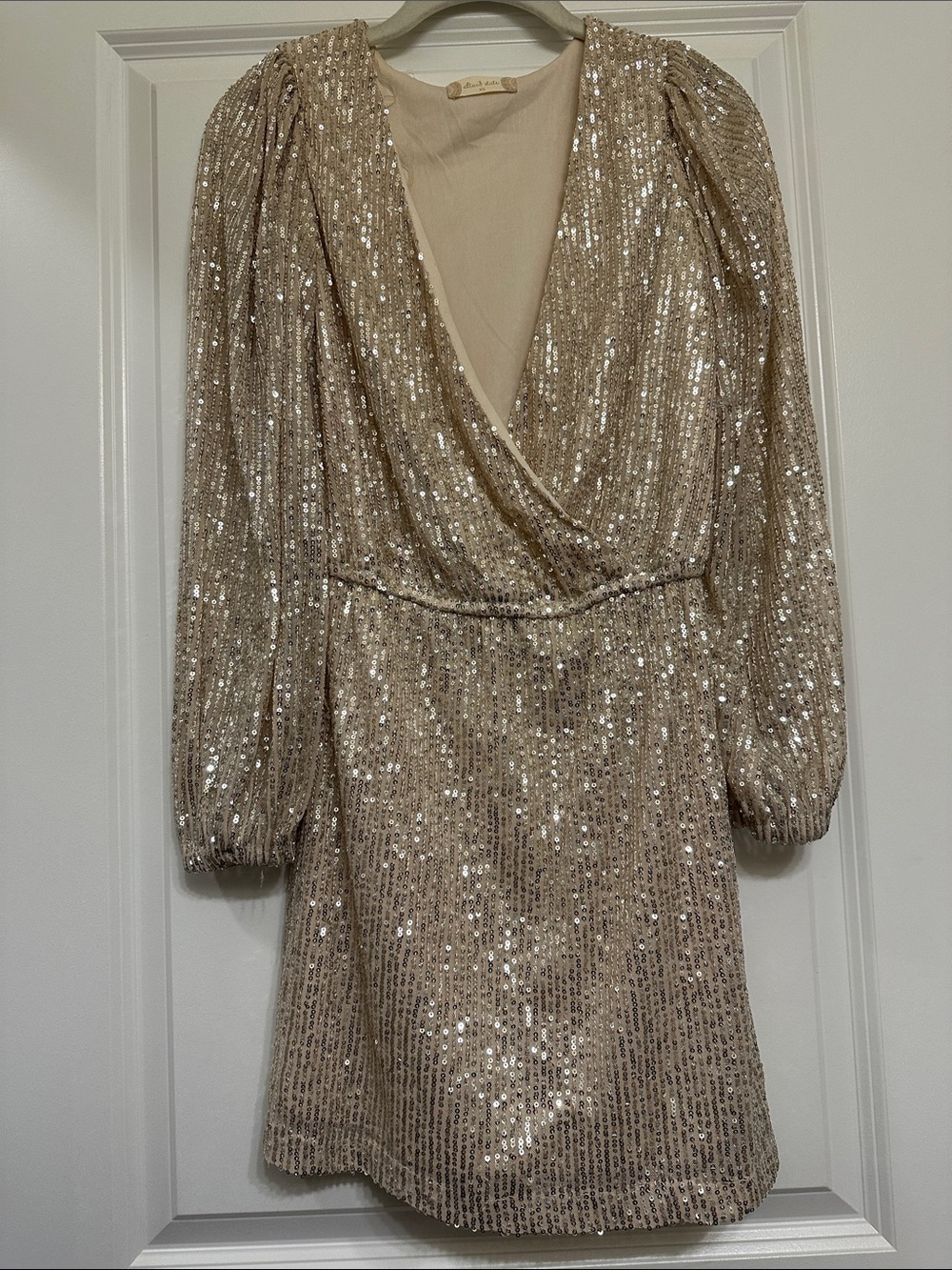 Altar'd State Women’s Champagne Sequin Mini Party 🎉 Dress